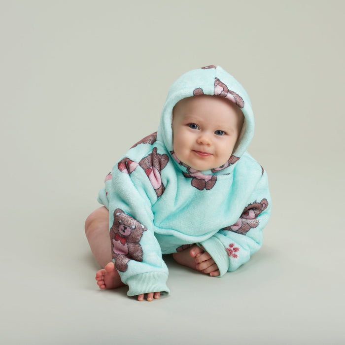 Cute Bear Mini Fleece Hooded Blanket (0-4 Years)