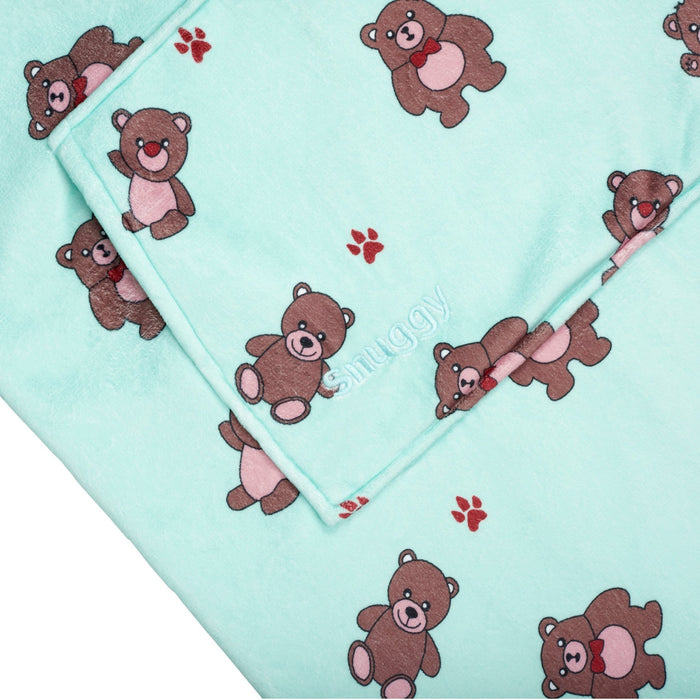 Cute Bear Printed Adult Hooded Blanket