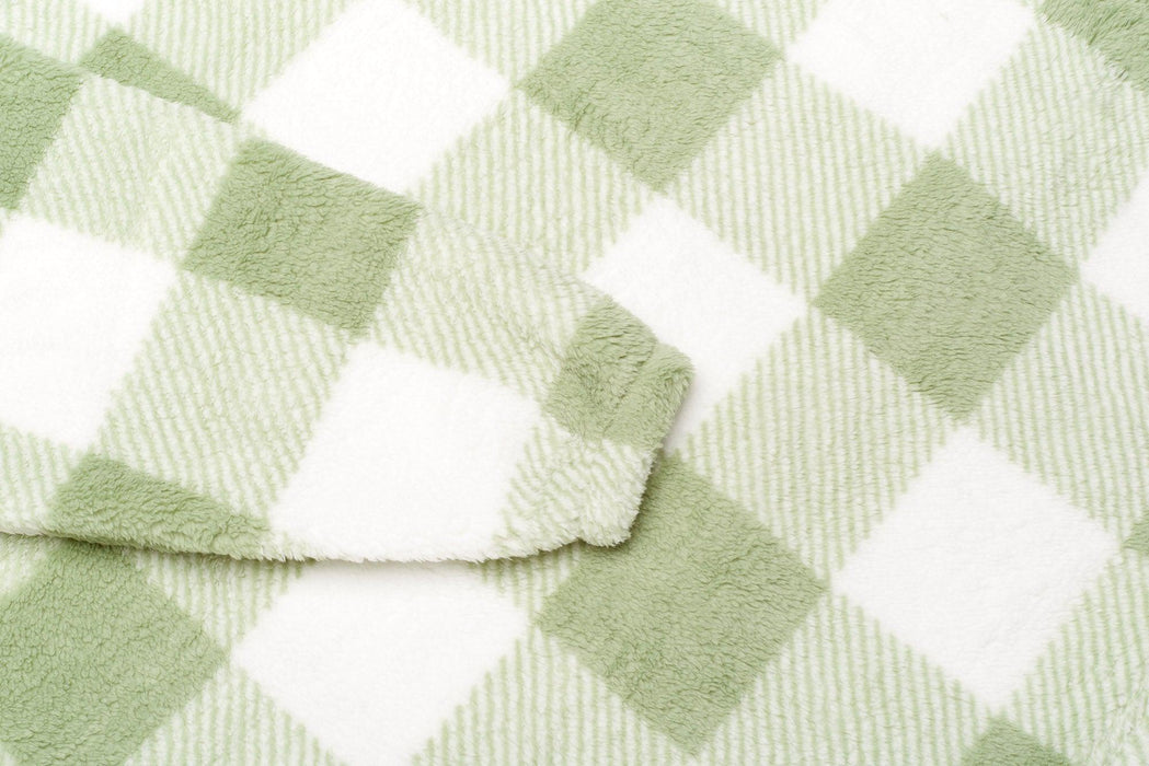Green Checkered Adult Lite Hoodie Blanket