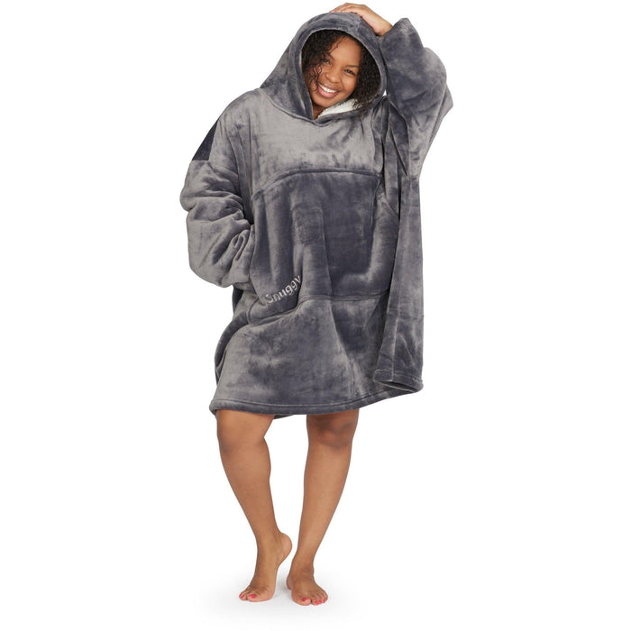 Grey Adult Hooded Blanket
