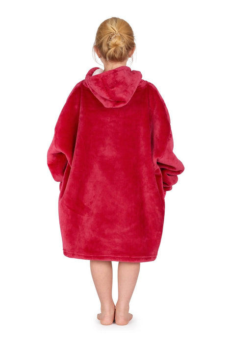 Kids Red Hooded Blanket