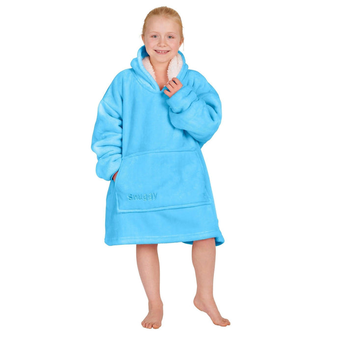 Kids Sky Blue Hooded Blanket