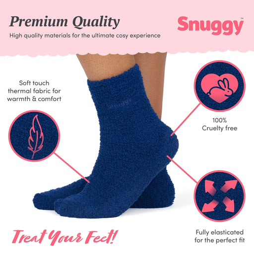 Navy Fluffy Slipper Socks