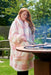 Pink Checkered Adult Lite Hoodie Blanket