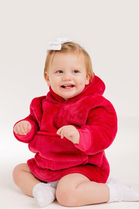 Red Mini Fleece Hoodie Blanket (0-4 Years)