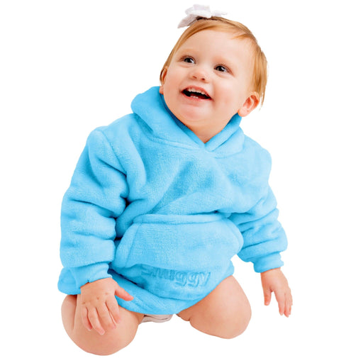 Sky Blue Mini Fleece Hoodie Blanket (0-4 Years)