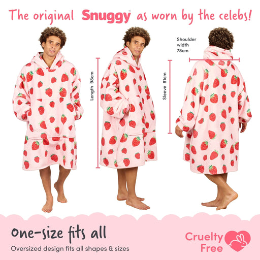 Strawberry Printed Adult Hooded Blanket