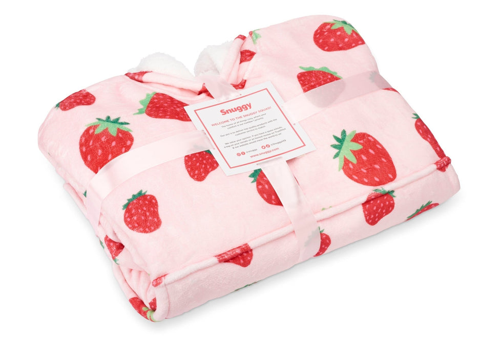 Strawberry Printed Adult Hooded Blanket