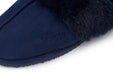 *Without Box* Navy Suede Mule Fluffy Slippers